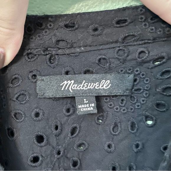 Madewell Eyelet Ruffle-Front Blouse 478 - Picture 6 of 7